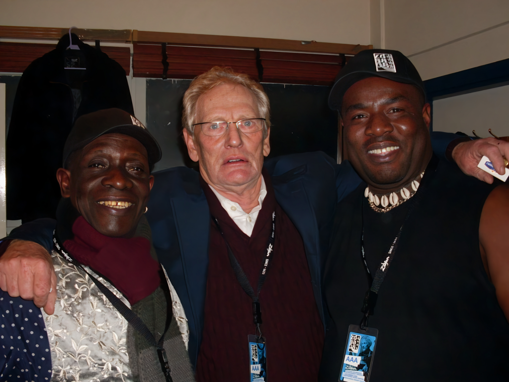 Abass Dodoo and Ginger Baker backstage